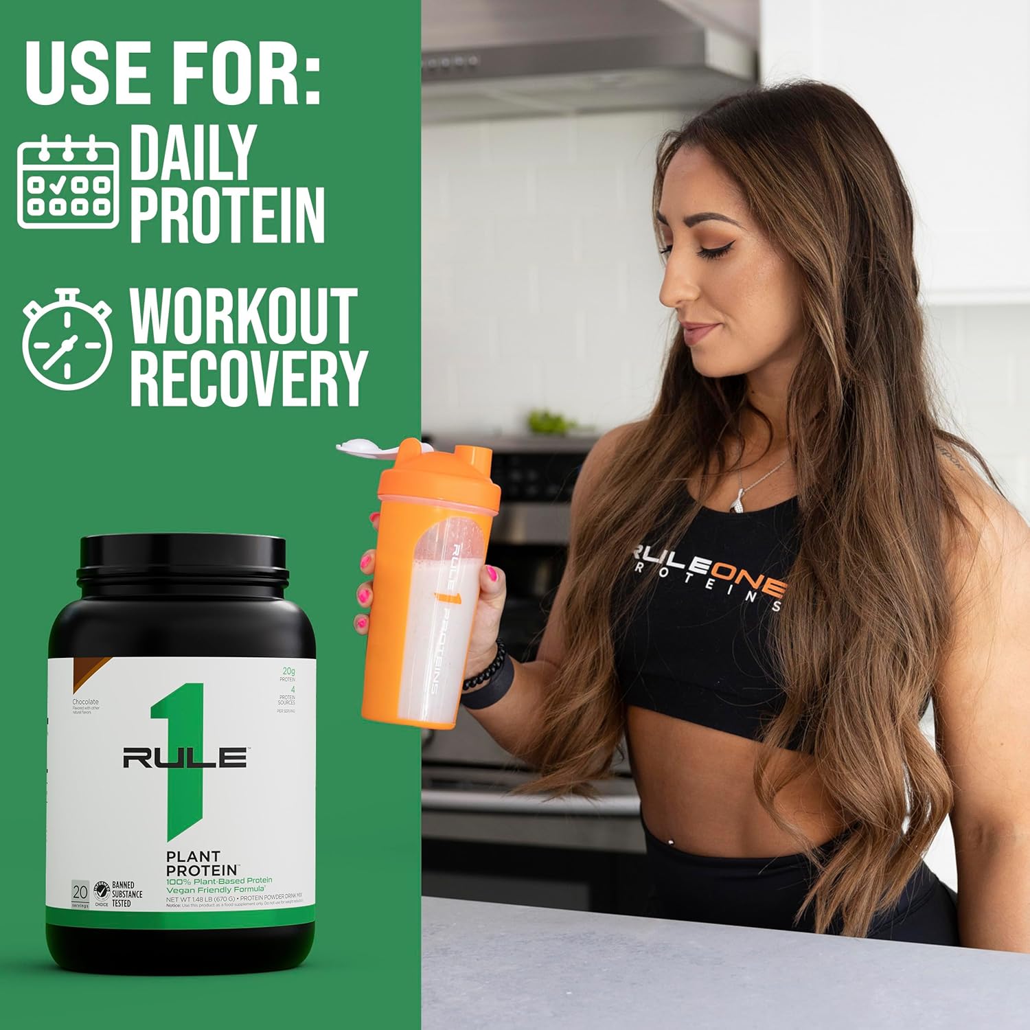 Rule One Proteins R1 Plant Protein Vanilla Crème - 20g Plant-Based Protein, Vegan & Paleo Friendly, Gluten Free - 1.5lb - 20 Servings