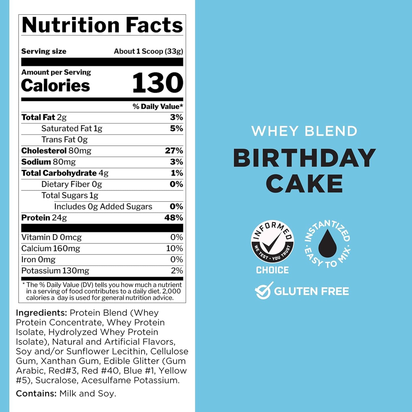 Rule One Proteins R1 Whey Blend Birthday Cake 5lbs - 24g Fast-Acting Whey Protein with EAAs and BCAAs