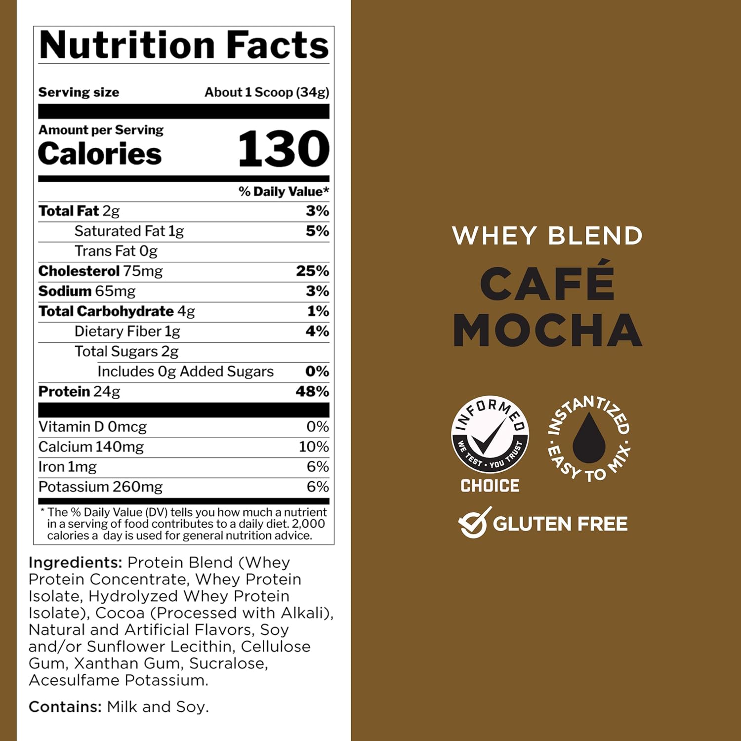 Rule One Proteins R1 Whey Blend Café Mocha 5lbs - 24g Fast-Acting Whey Protein with EAAs & BCAAs
