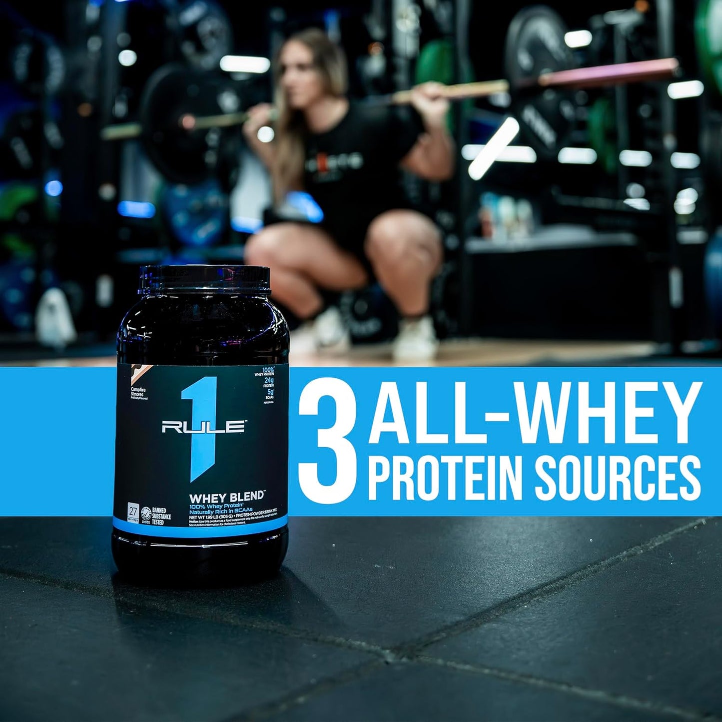 Rule One Proteins R1 Whey Blend Chocolate Fudge 10lbs - 24g Fast-Acting Whey Protein with EAAs and BCAAs