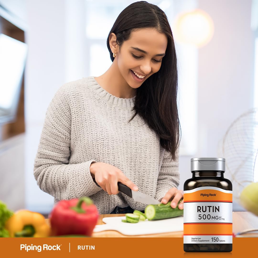 Rutin 500mg Tablets - Vegetarian, Non-GMO, Gluten Free Supplement by Piping Rock | 150 Count