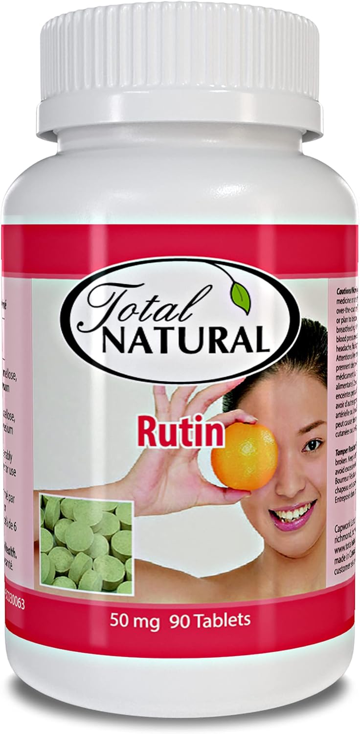 Rutin 50mg Tablets for Improved Vascular Health and Vision Care, 90 Count, Natural Supplement to Support Vitamin C Absorption