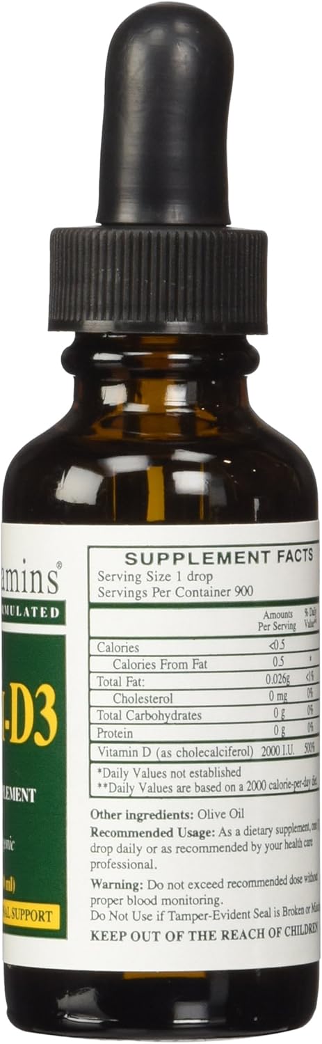 Rx Vitamins Liquid Vitamin D3 Supplement - 2000 IU, 1 Fluid Ounce Bottle