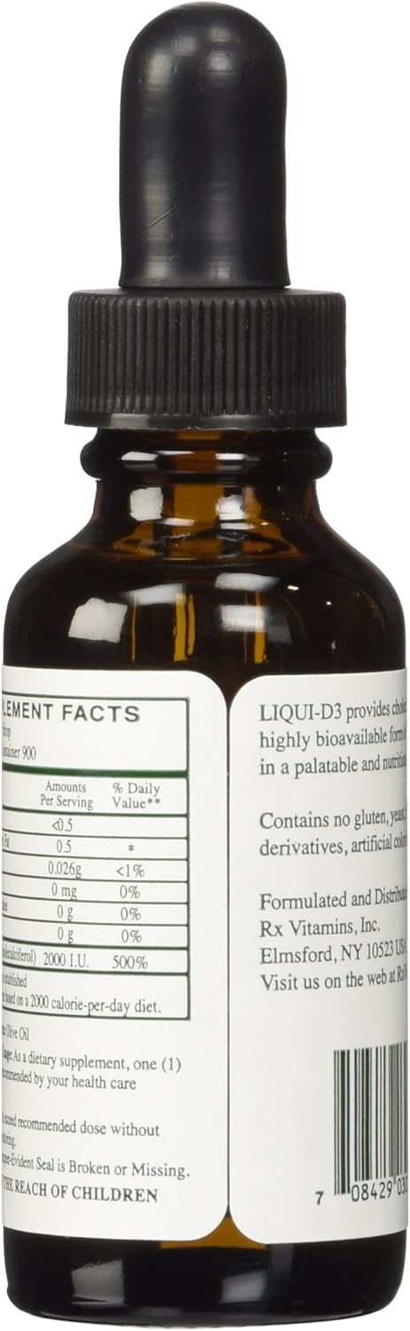 Rx Vitamins Liquid Vitamin D3 Supplement - 2000 IU, 1 Fluid Ounce Bottle