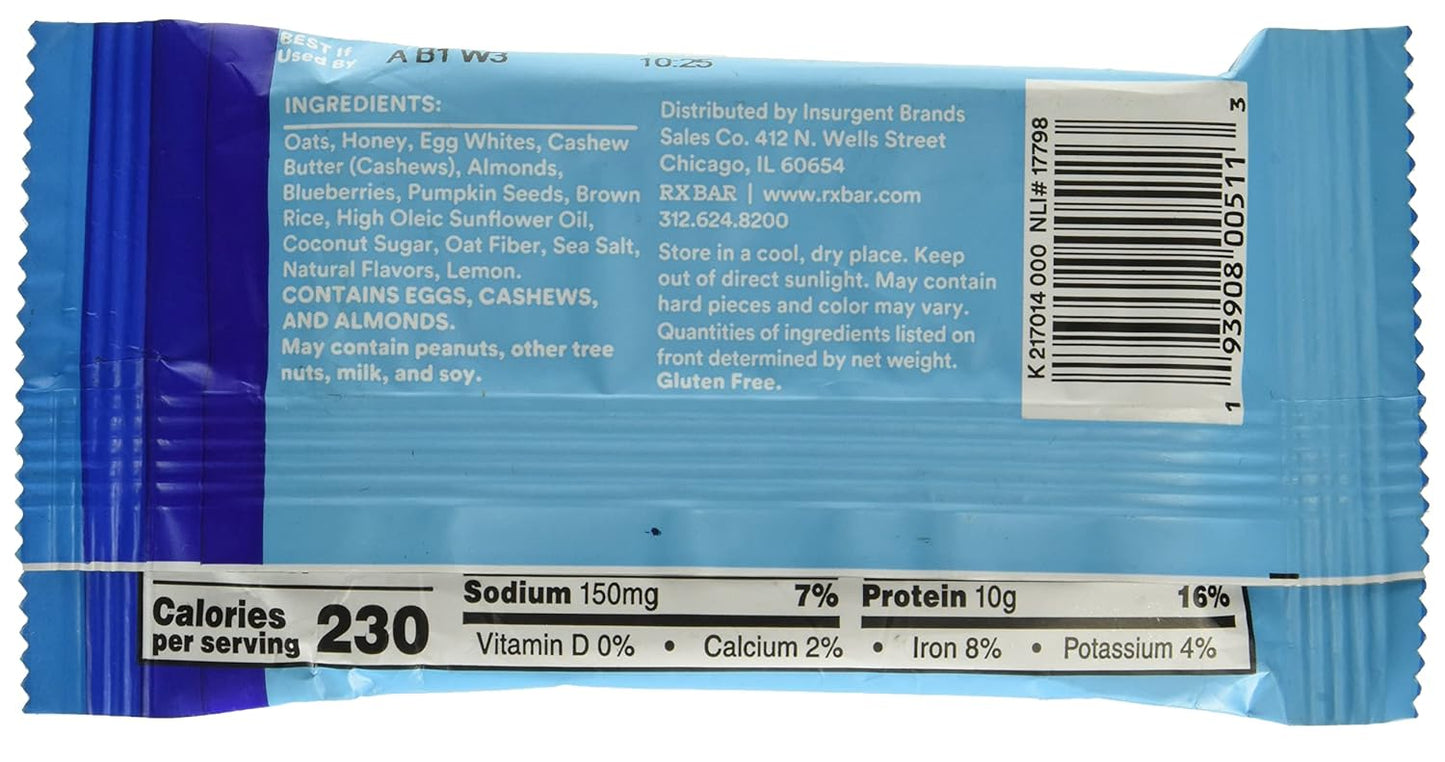 RXBAR Blueberry Protein Bar - Perfect Morning Snack, 1.9 OZ