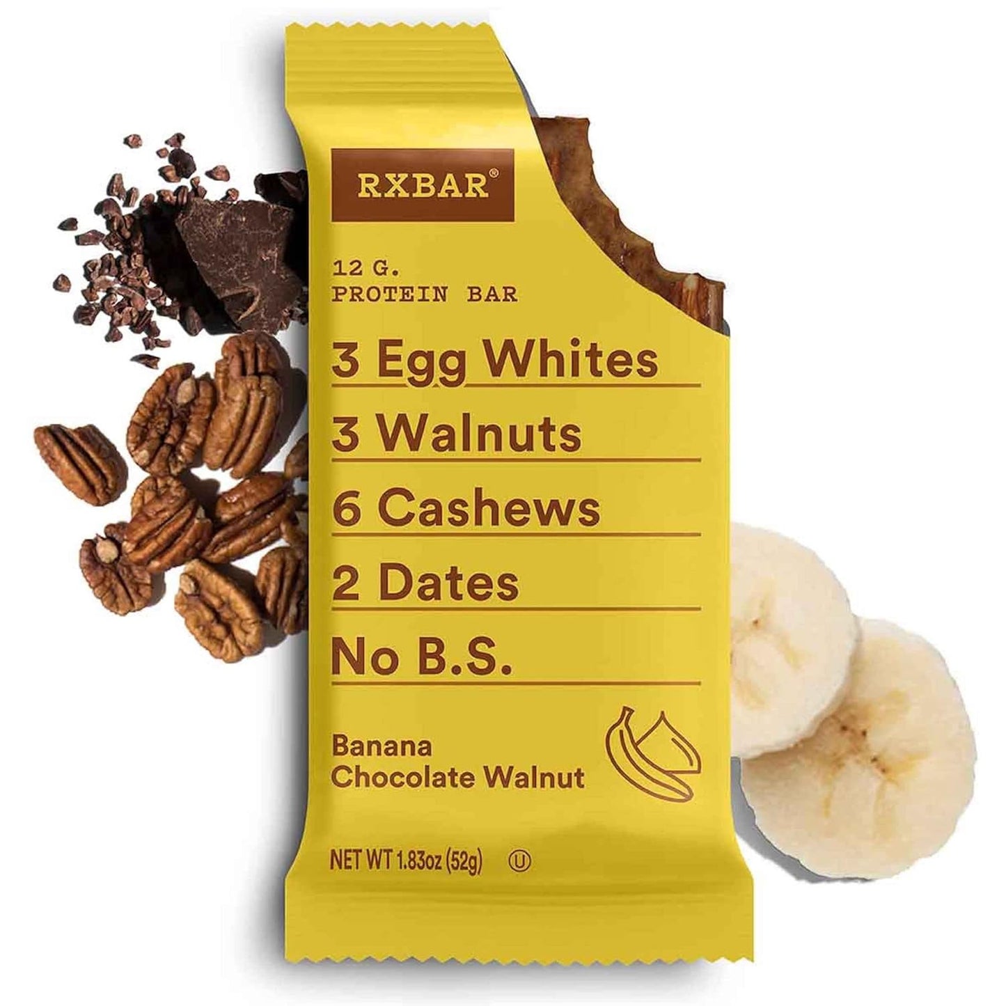 RXBAR Protein Bar Variety Pack - 1.83oz Bars, 6 Flavors - 12 Count Pack