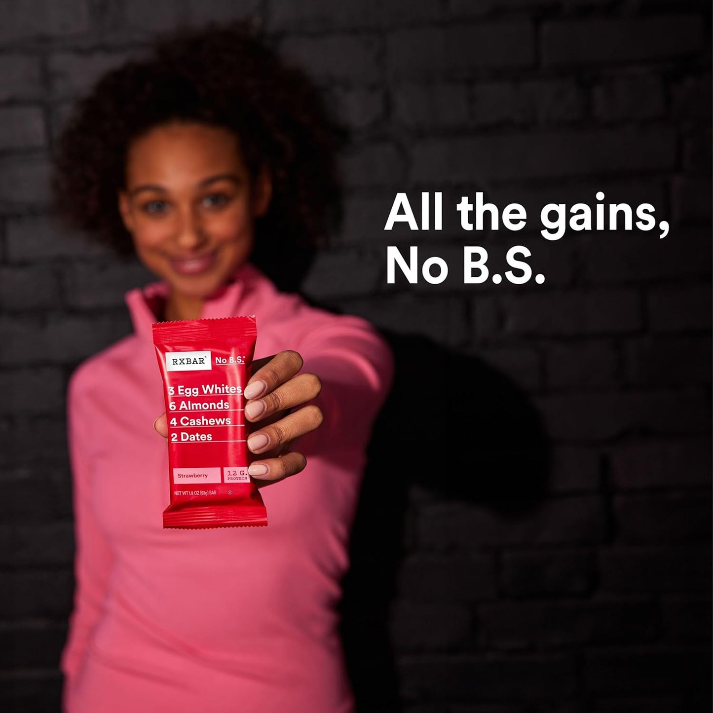 RXBAR Strawberry Protein Bars - 12g Protein, Gluten Free Snacks - 22oz Box (12 Bars)