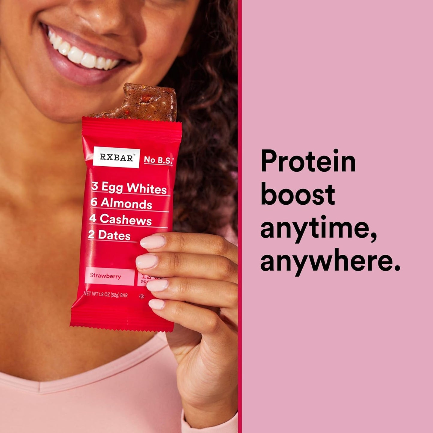 RXBAR Strawberry Protein Bars - 12g Protein, Gluten Free Snacks - 22oz Box (12 Bars)