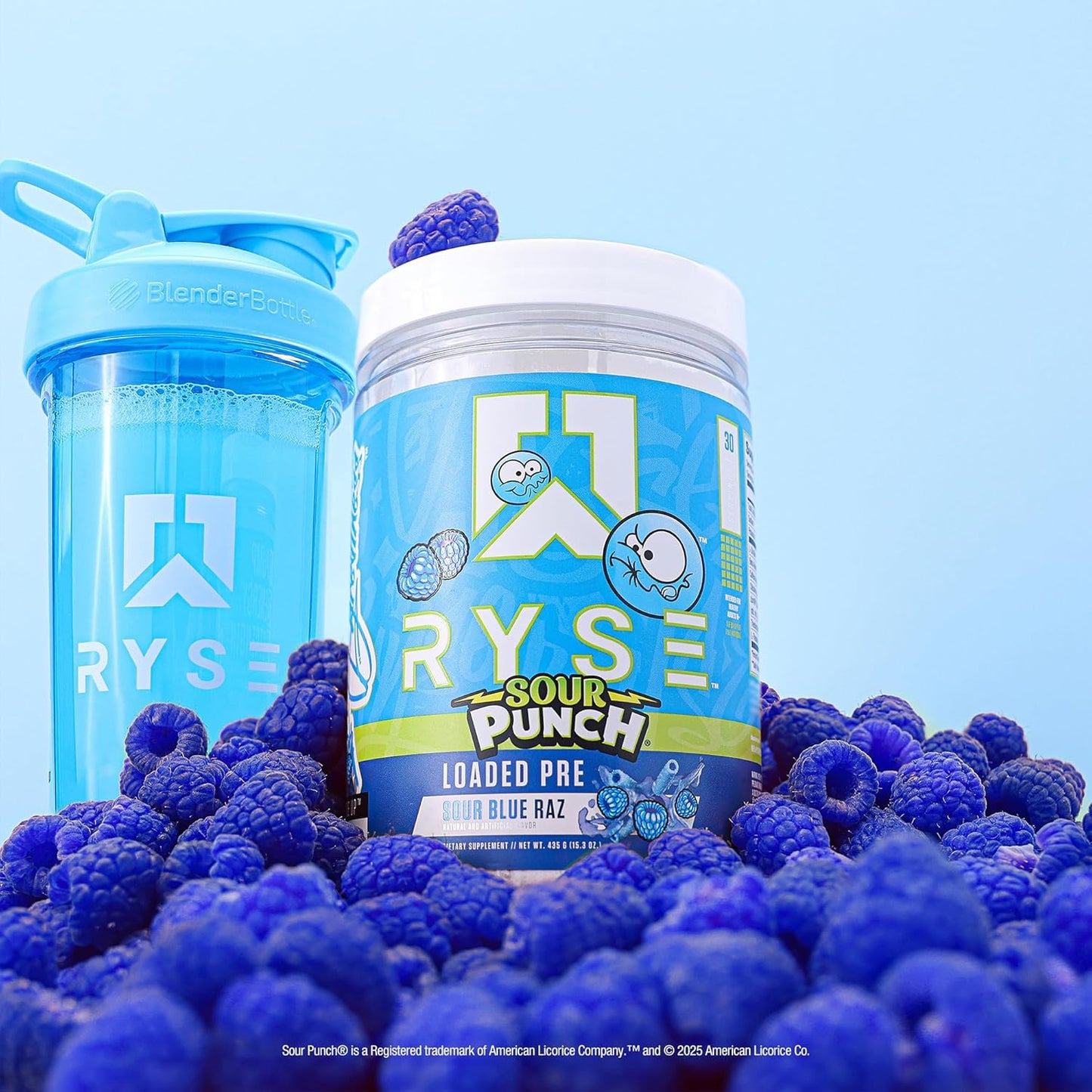 Ryse Loaded Pre Workout Powder Supplement | Boosts Energy, Focus, and Performance | Beta Alanine + Citrulline | 390mg Caffeine | 30 Servings (Sour Punch Blue Raz)
