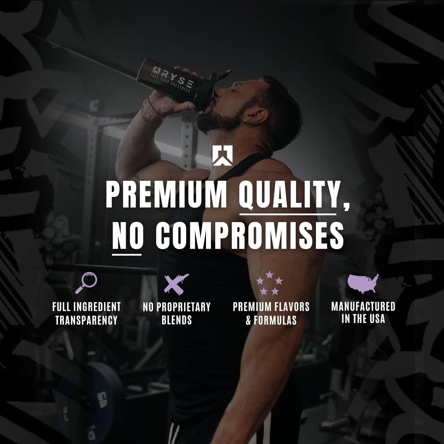 RYSE Loaded Pre Workout Powder Supplement for Men & Women - Bazooka Grape Flavor - Boosts Energy, Pumps, & Focus - Beta Alanine, Citrulline, 390mg Caffeine - 30 Servings