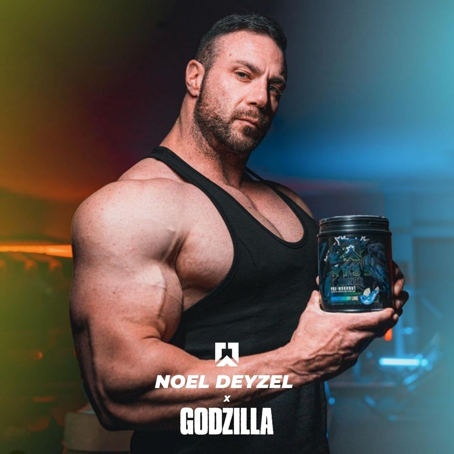 RYSE Noel Deyzel x Godzilla Pre Workout Supplement for Intense Pumps, Energy, & Focus - Citrulline, Beta Alanine, 400mg Caffeine - 40 Servings (Monsterberry Lime)