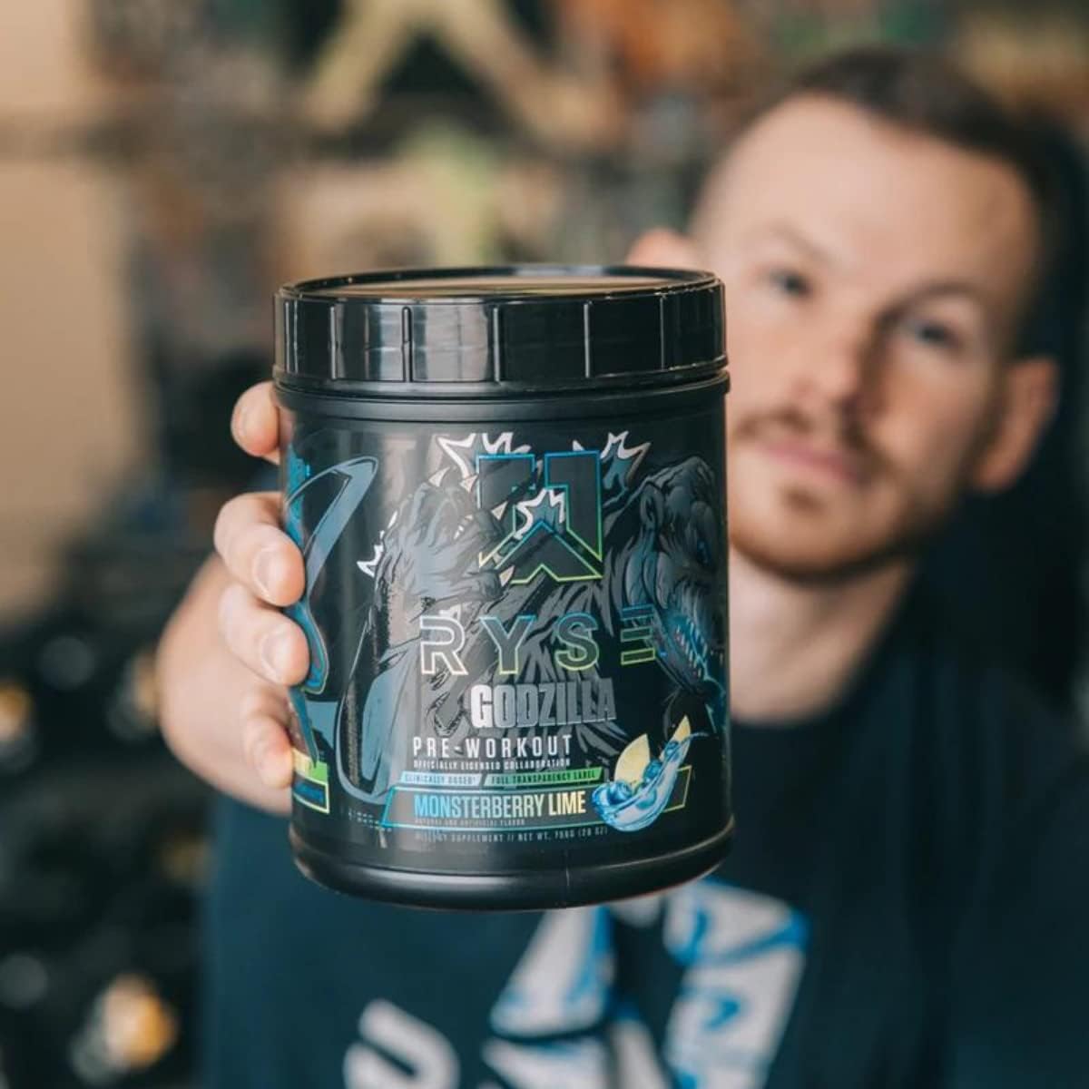 RYSE Noel Deyzel x Godzilla Pre Workout Supplement for Intense Pumps, Energy, & Focus - Citrulline, Beta Alanine, 400mg Caffeine - 40 Servings (Monsterberry Lime)