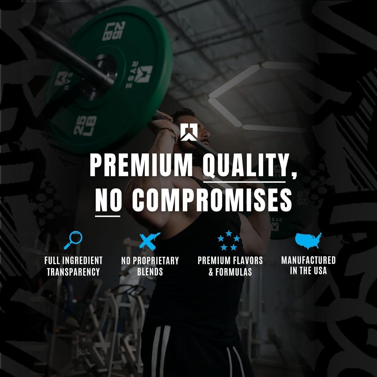 RYSE Project Blackout Pre Workout Supplement - Boost Pump, Energy, & Strength with Caffeine, Vitacholine, Nitrates, and Theobromine - 25 Servings (Baja Burst)