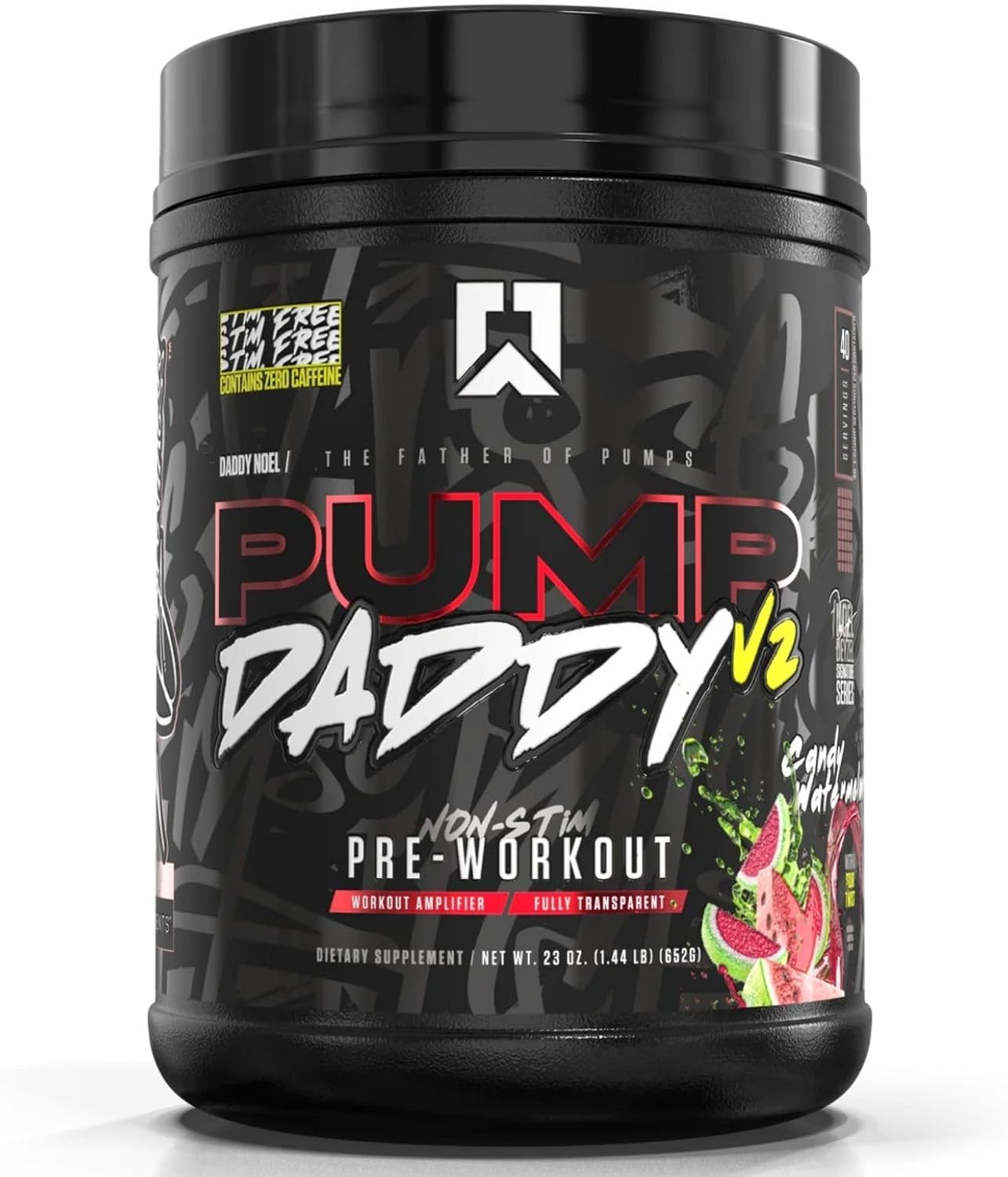 RYSE Signature Series Pump Daddy V2 Non Stim Pre-Workout Supplement by Noel Deyzel - Citrulline, Beta Alanine, Creatine - 40 Servings - Candy Watermelon Flavor