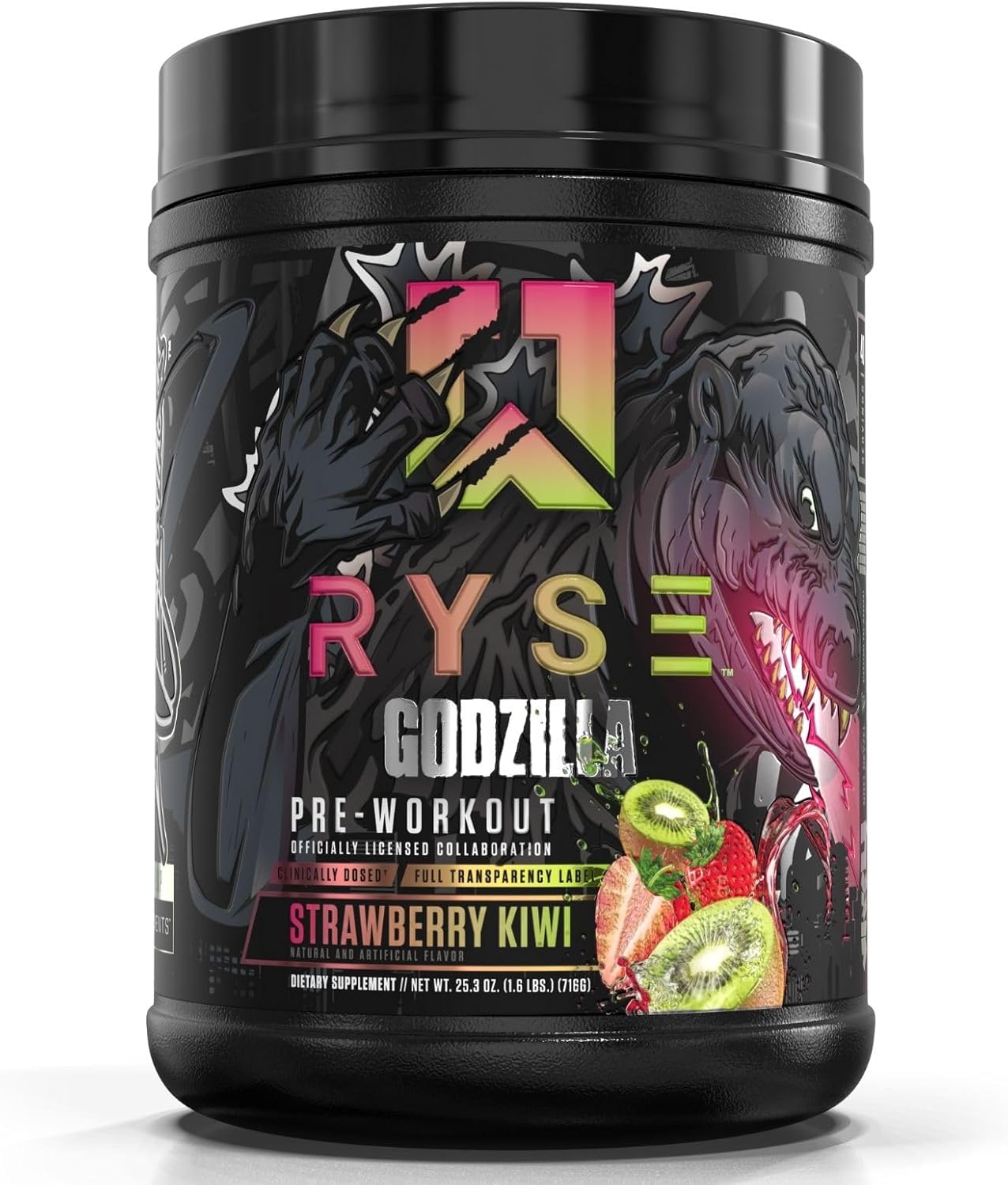 RYSE Up Godzilla Pre Workout by Noel Deyzel for Intense Energy & Focus with Citrulline, Beta Alanine, & 400mg Caffeine - 40 Servings