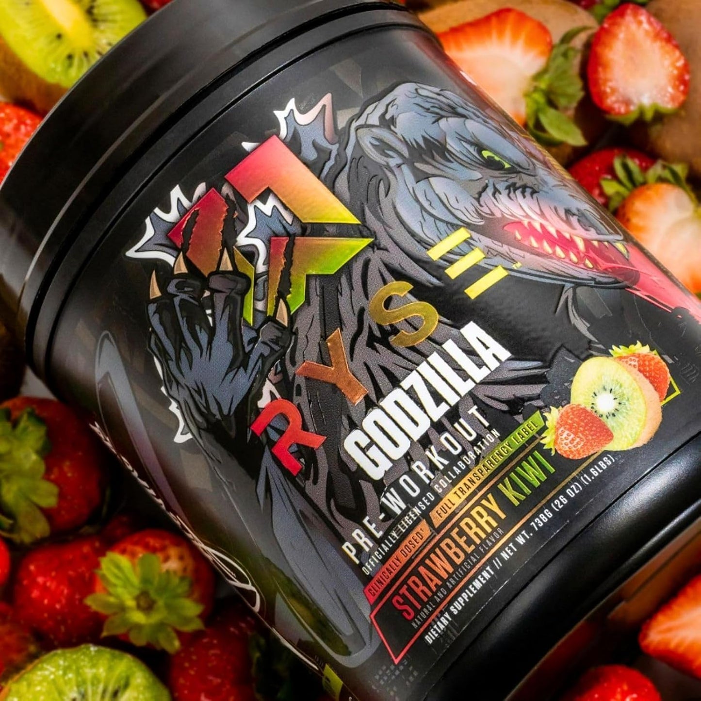 RYSE Up Godzilla Pre Workout by Noel Deyzel for Intense Energy & Focus with Citrulline, Beta Alanine, & 400mg Caffeine - 40 Servings