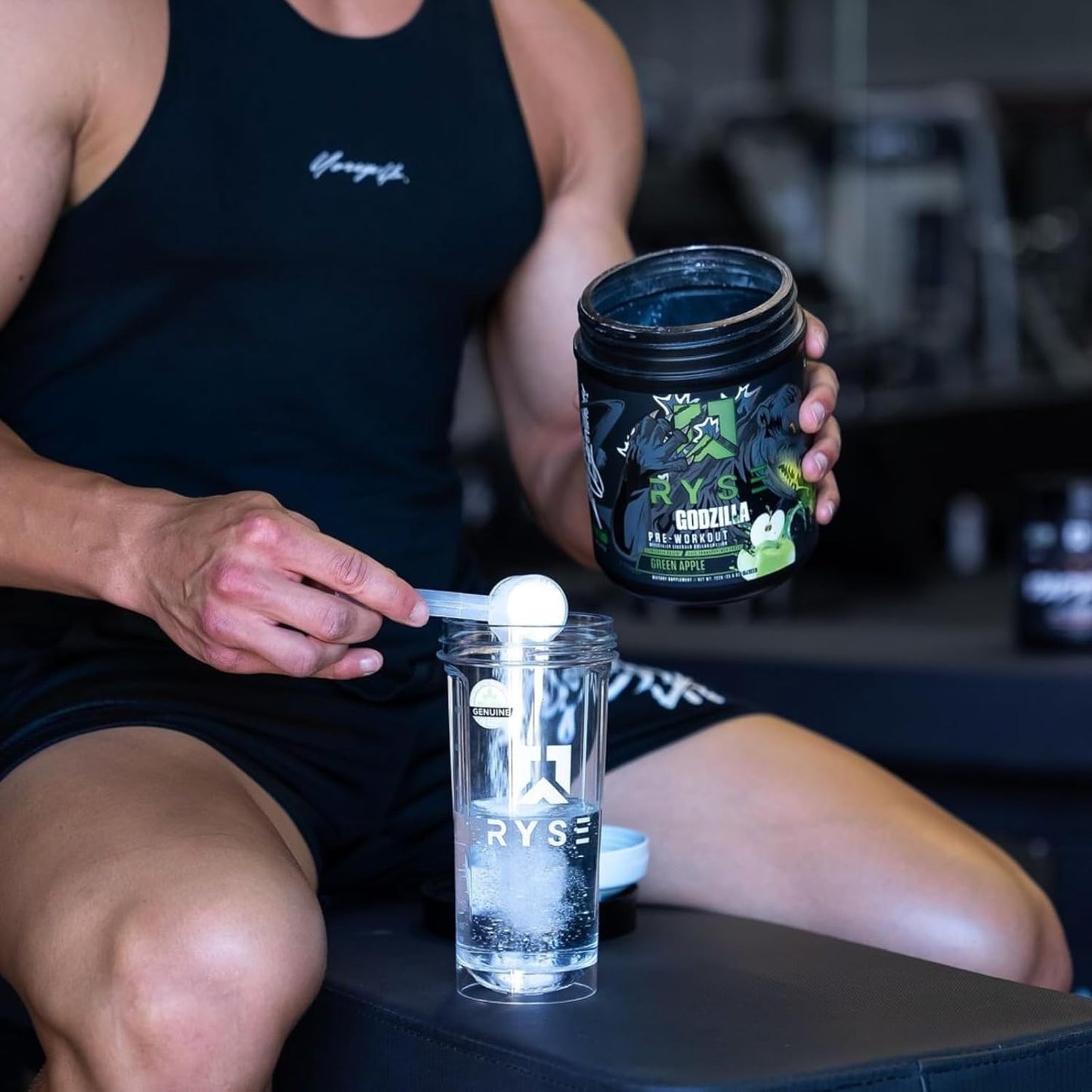 RYSE Up Noel Deyzel Pre Workout Supplement - Citrulline, Beta Alanine, 400mg Caffeine - Intense Pumps, Energy, Focus - 40 Servings - Green Apple
