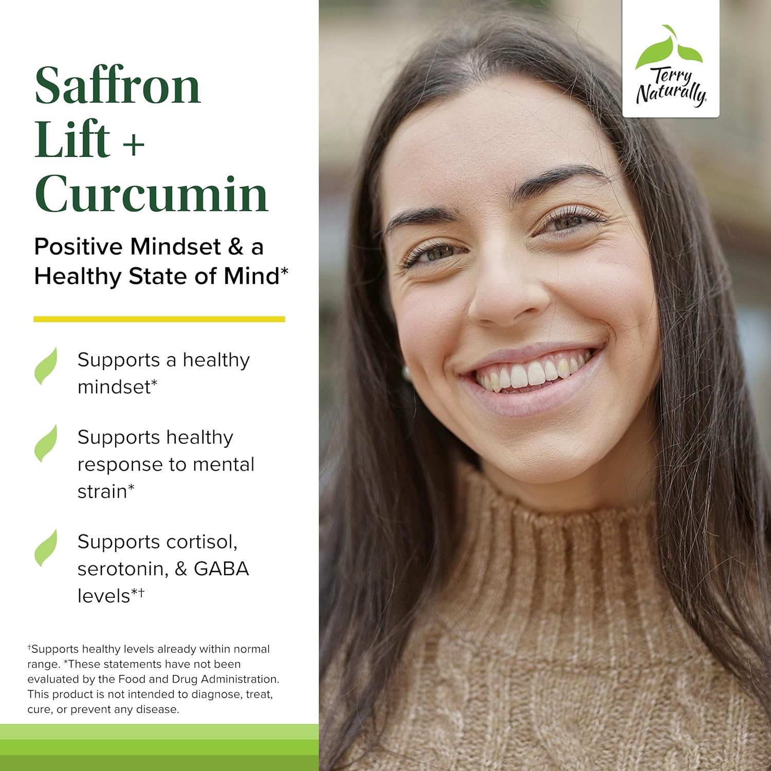 Saffron Lift + Curcumin Herbal Supplement for Concentration & Relaxation - 60 Non-GMO Capsules