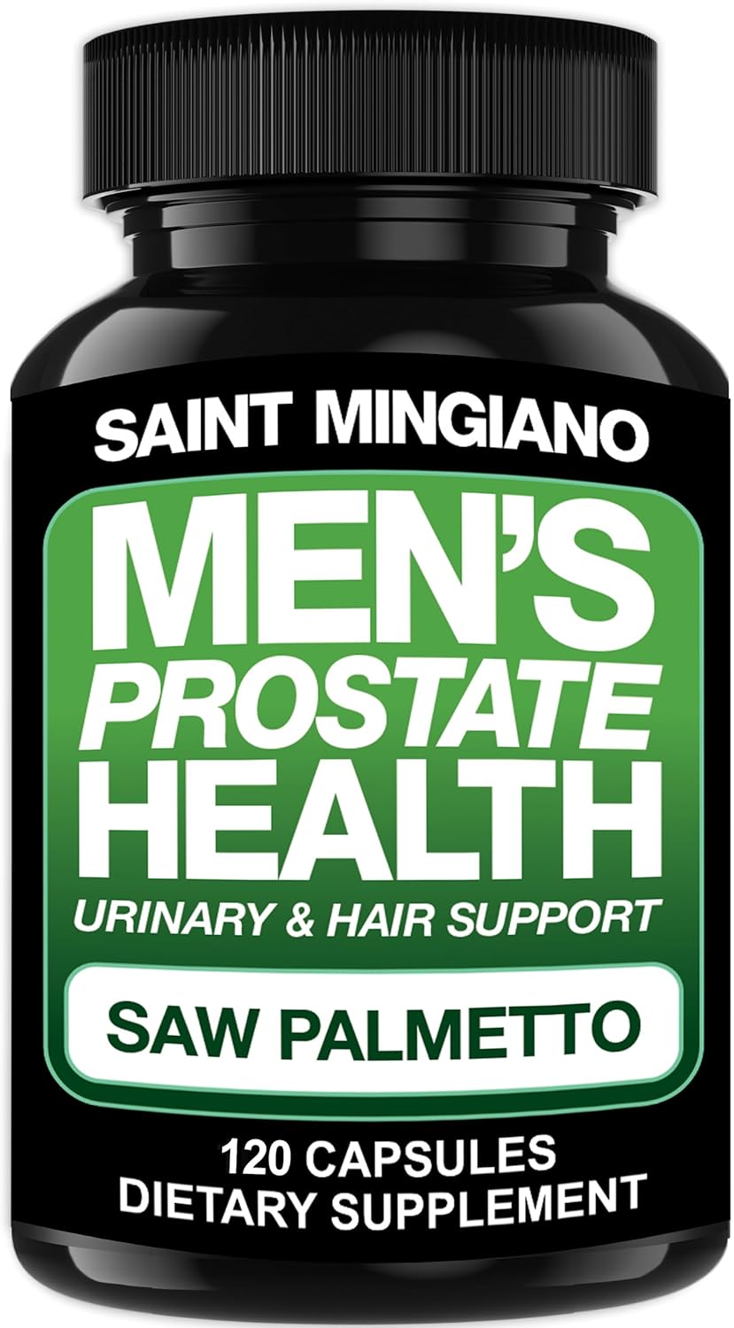 Saint Mingiano Men's Prostate Health Supplements - 120 Capsules with Saw Palmetto for Urinary & Hair Health - 3 Month Supply
