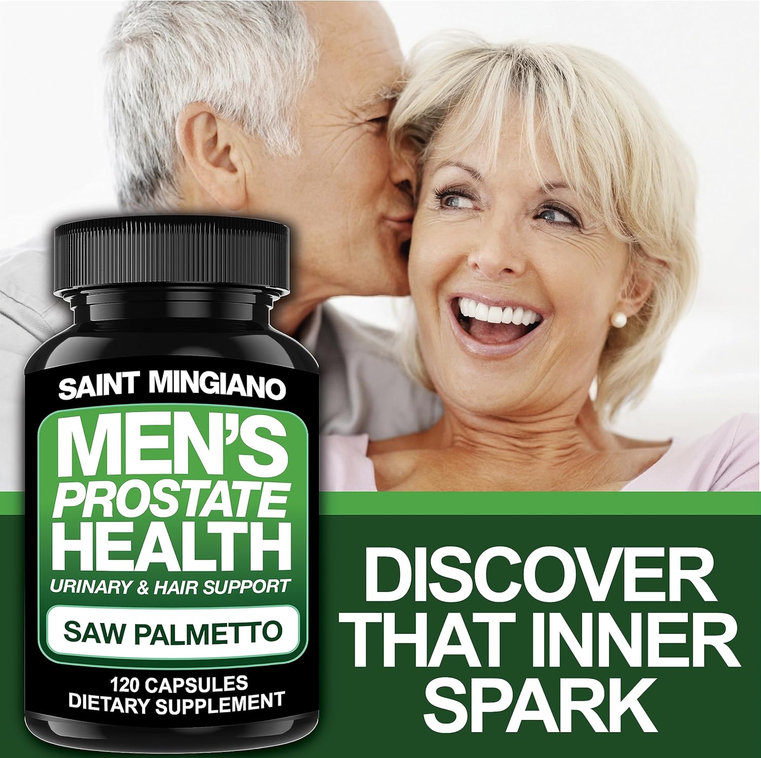 Saint Mingiano Men's Prostate Health Supplements - 120 Capsules with Saw Palmetto for Urinary & Hair Health - 3 Month Supply
