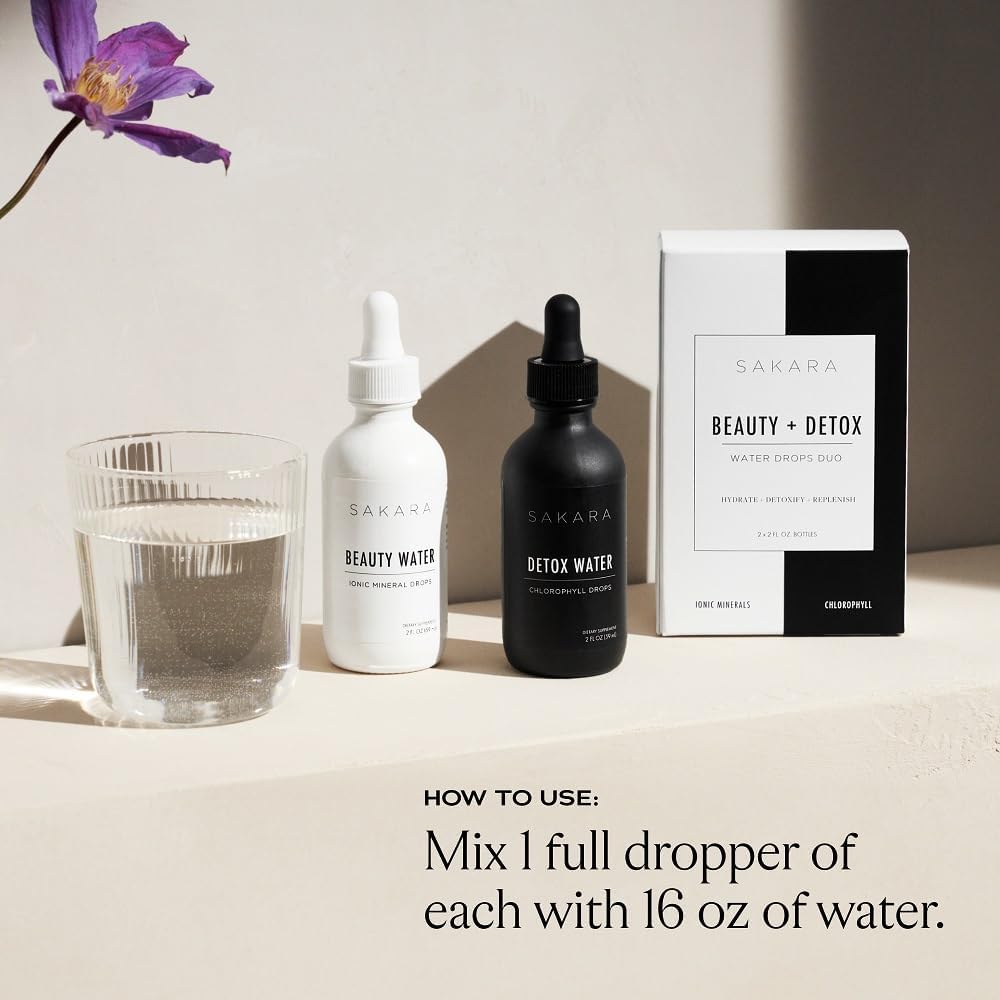 Sakara Beauty Water Drops - Liquid Chlorophyll & Trace Minerals Supplement for Detox, 60 Servings
