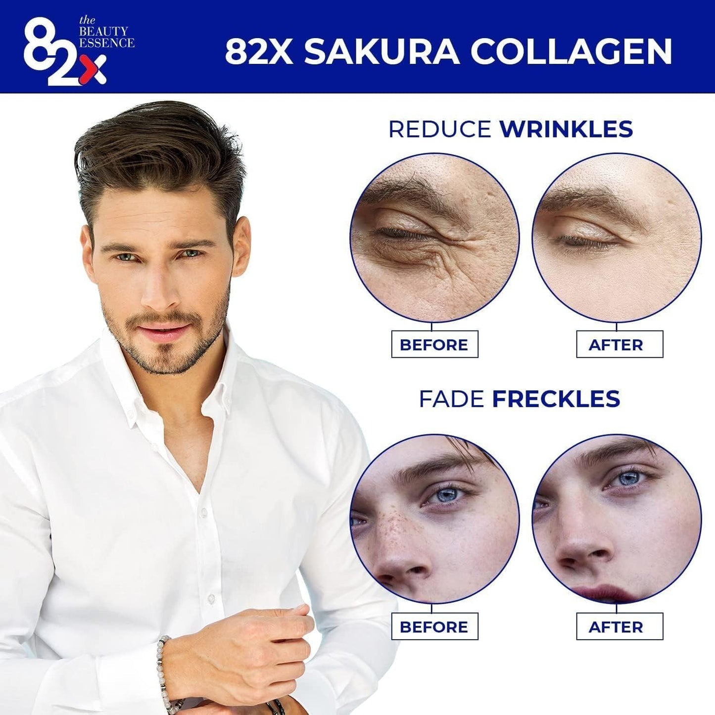 Sakura Collagen Liquid Drink with Marine Fish Tuna Peptides for Skin, Hair & Nails - 82X Fermented Plants, Vitamins & Minerals - 3 Pack
