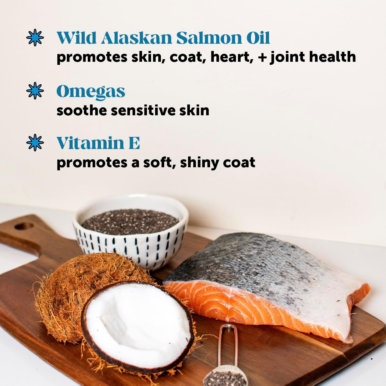 Salmon Chews for Dogs - Omega 3 Fish Oil & Natural Salmon Oil Supplements for Skin & Coat Health, Itch Relief, Shedding Control - 90 Ct