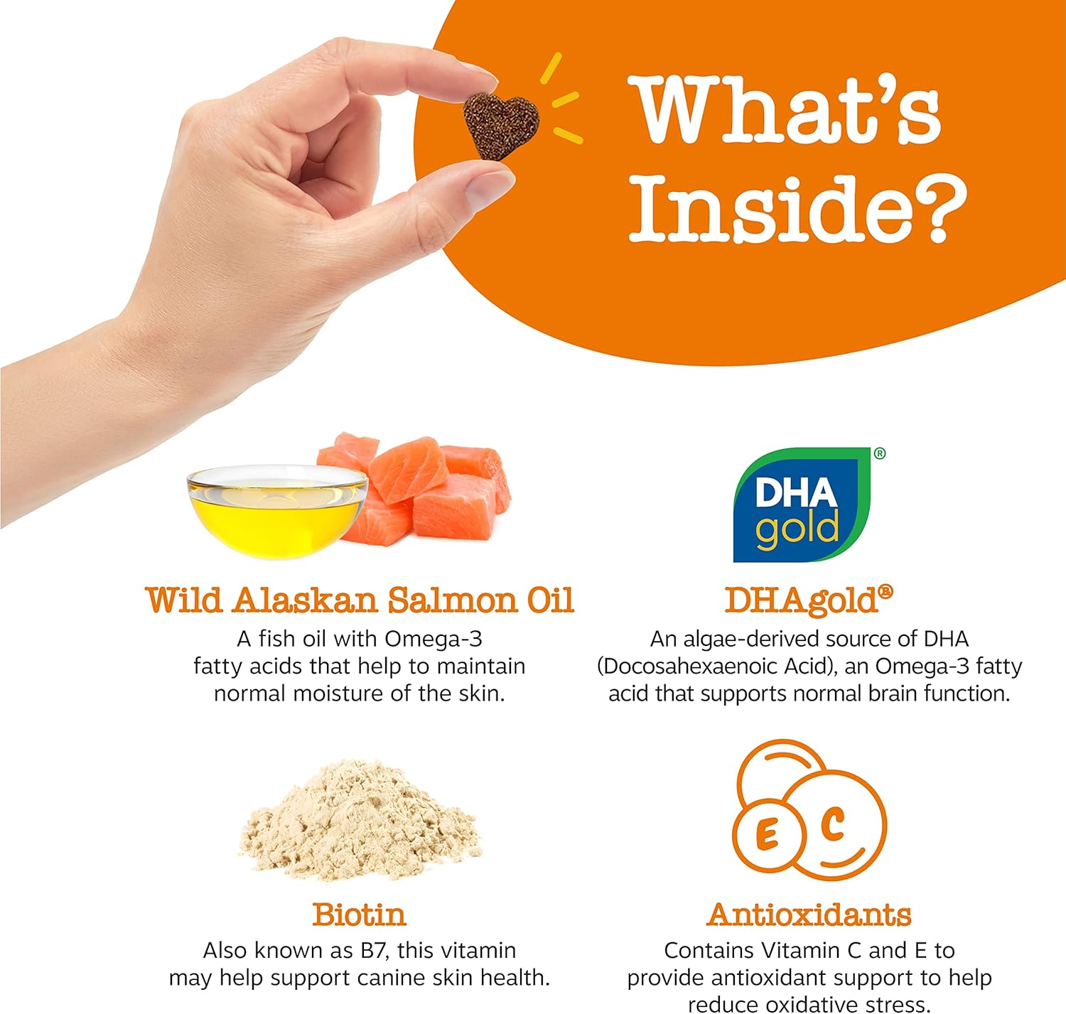 Salmon Oil Chews for Dogs, Omega 3 Skin and Coat Supplement, Allergy Relief, Itch Relief, 90 Count