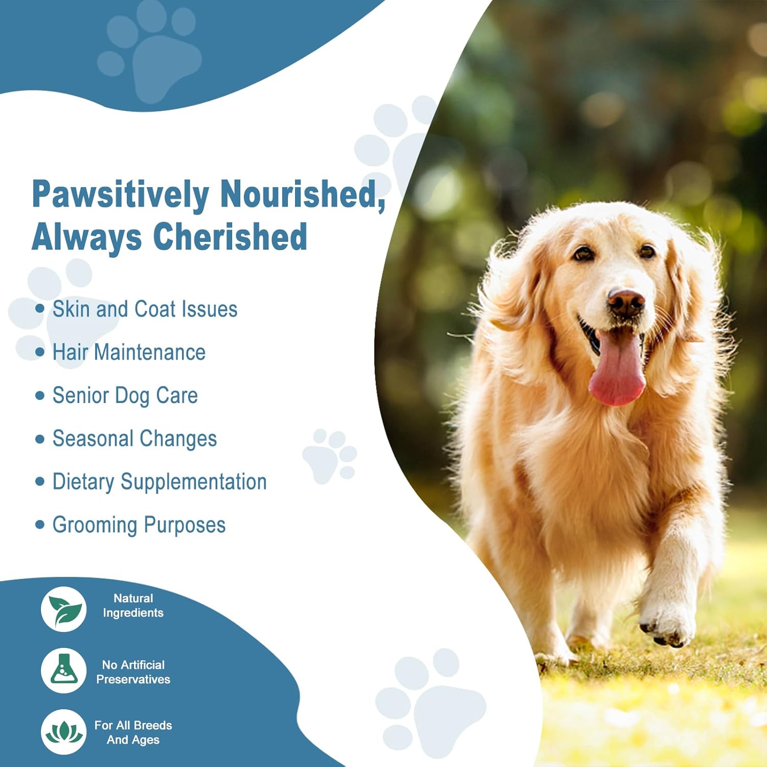 Salmon Oil Skin and Coat Supplement for Dogs - Omega 3 Fish Oil for Dog Allergy Relief, Itchy Skin, Shedding, Shiny Coats - EPA & DHA Formula