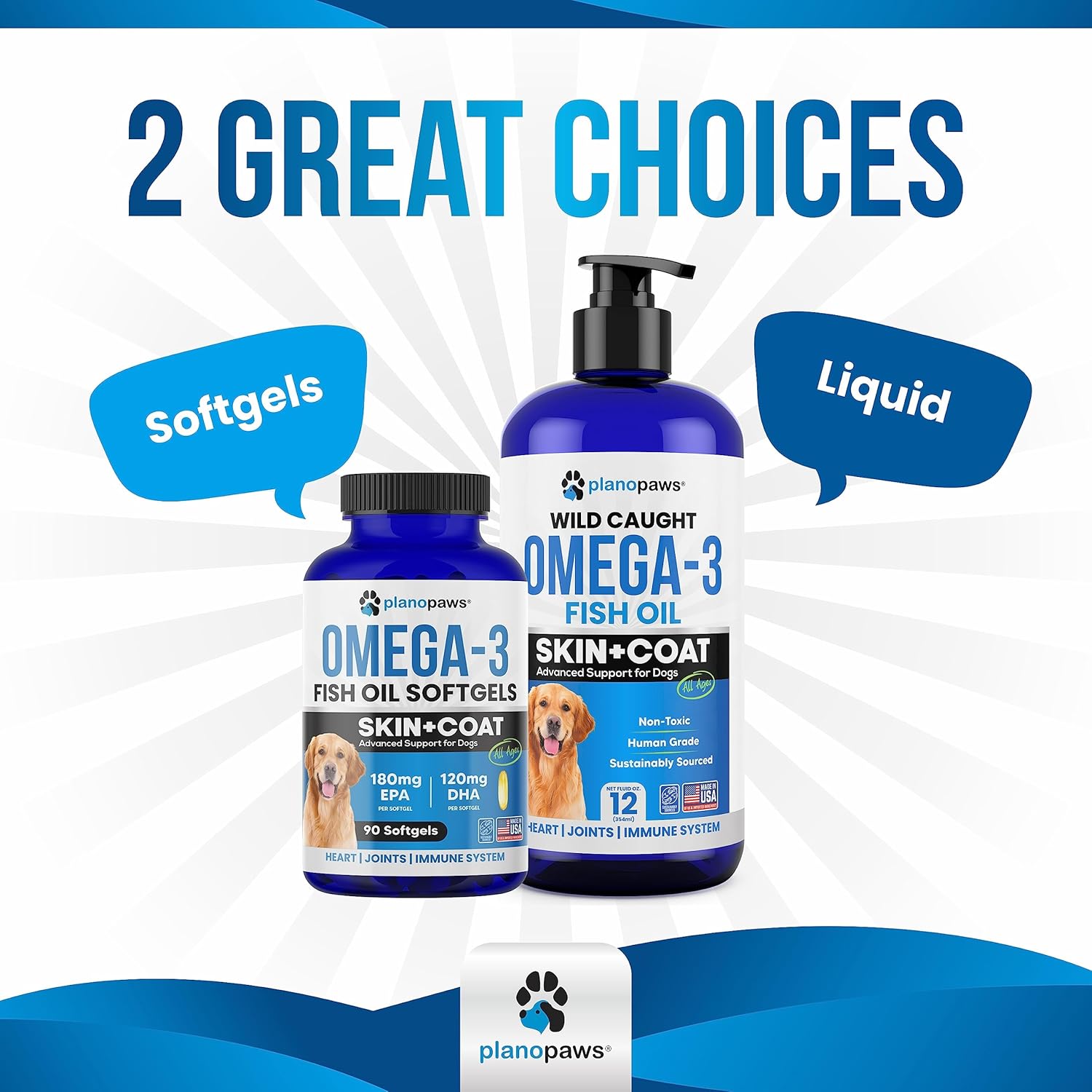 Salmon Oil Supplement for Dogs - Omega 3 Fish Oil Pills for Shedding, Allergy Relief - Supports Healthy Skin, Joints - Dog Coat and Skin Supplement - 90 EPA DHA Softgels