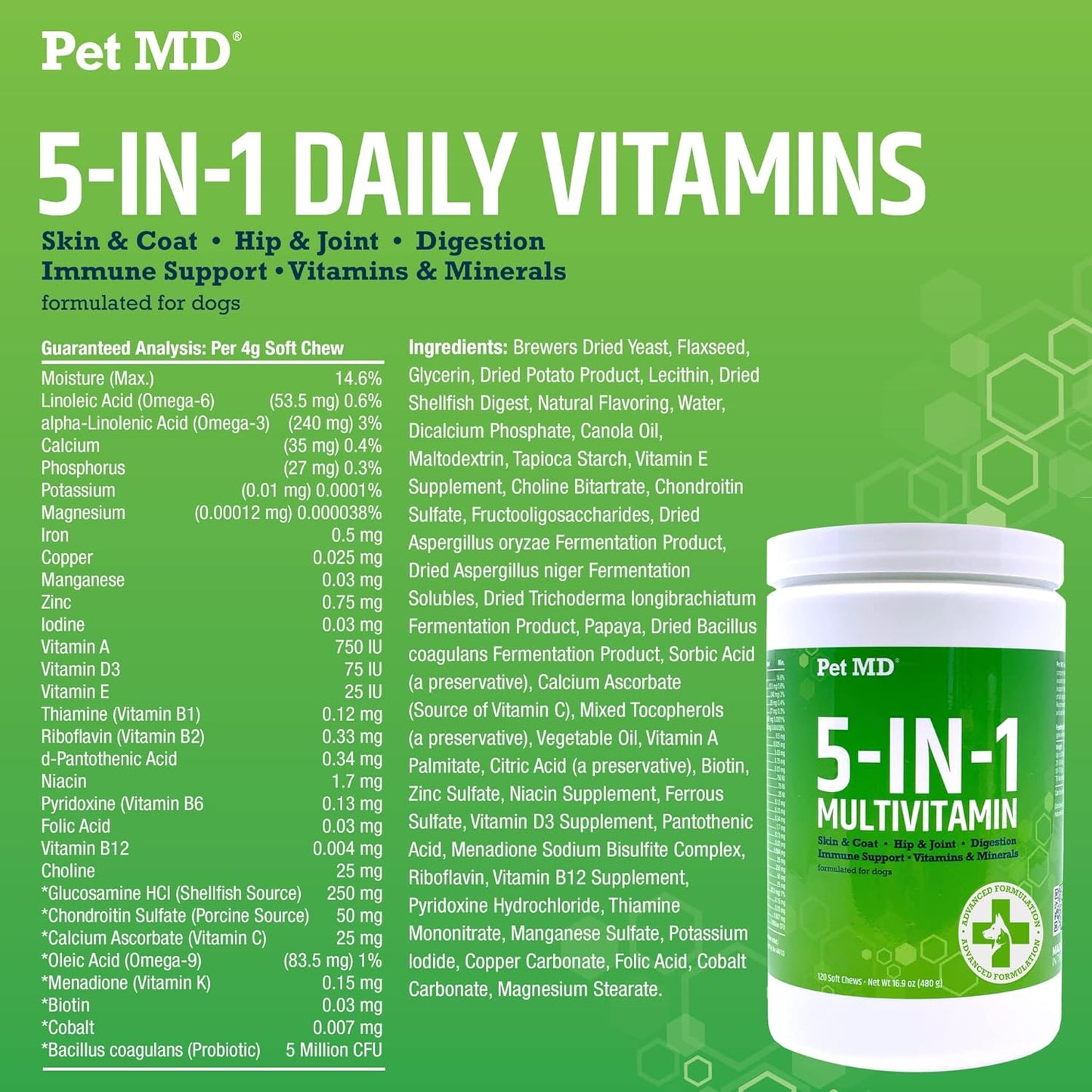 Salmon Omega Bites with 5in1 Multivitamin Softchews for Pets