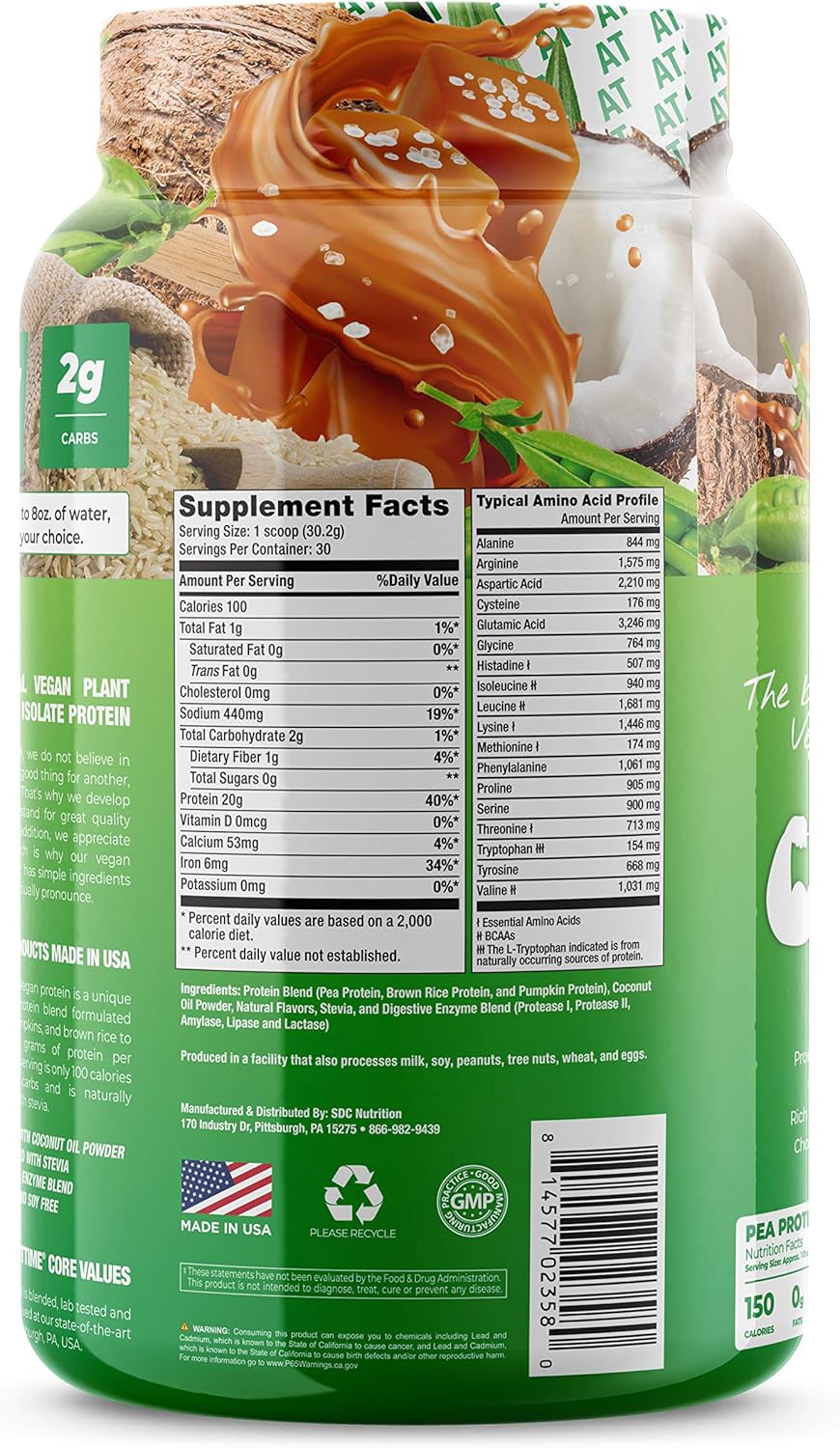 Salted Caramel Vegan Protein Supplement, 2lb - About Time