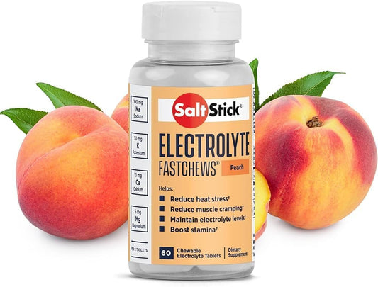 SaltStick Fastchews Electrolyte Salts Tablets - 60 Count, Peach Flavor