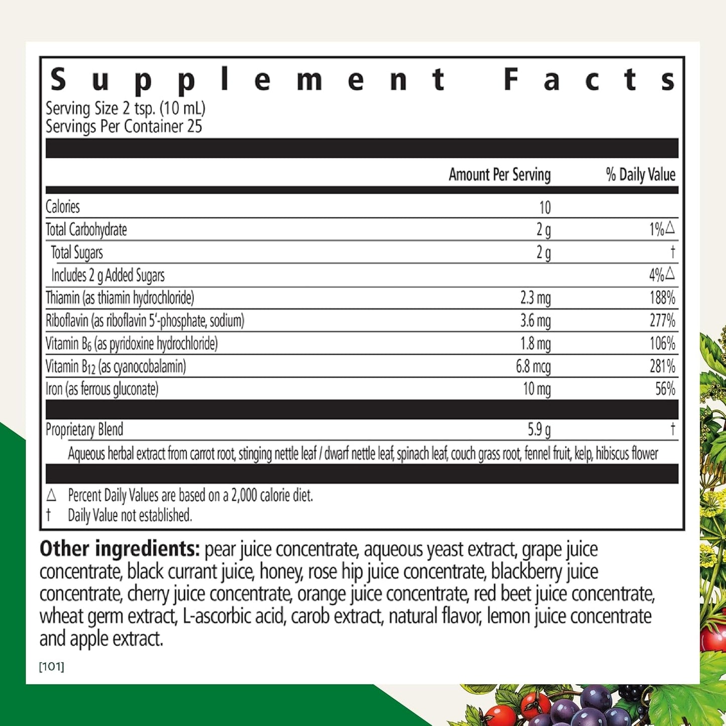 Salus Floradix Liquid Iron & Herbs Supplement for Energy - Vitamin C & B Complex - 8.5 oz Bottle for Men & Women