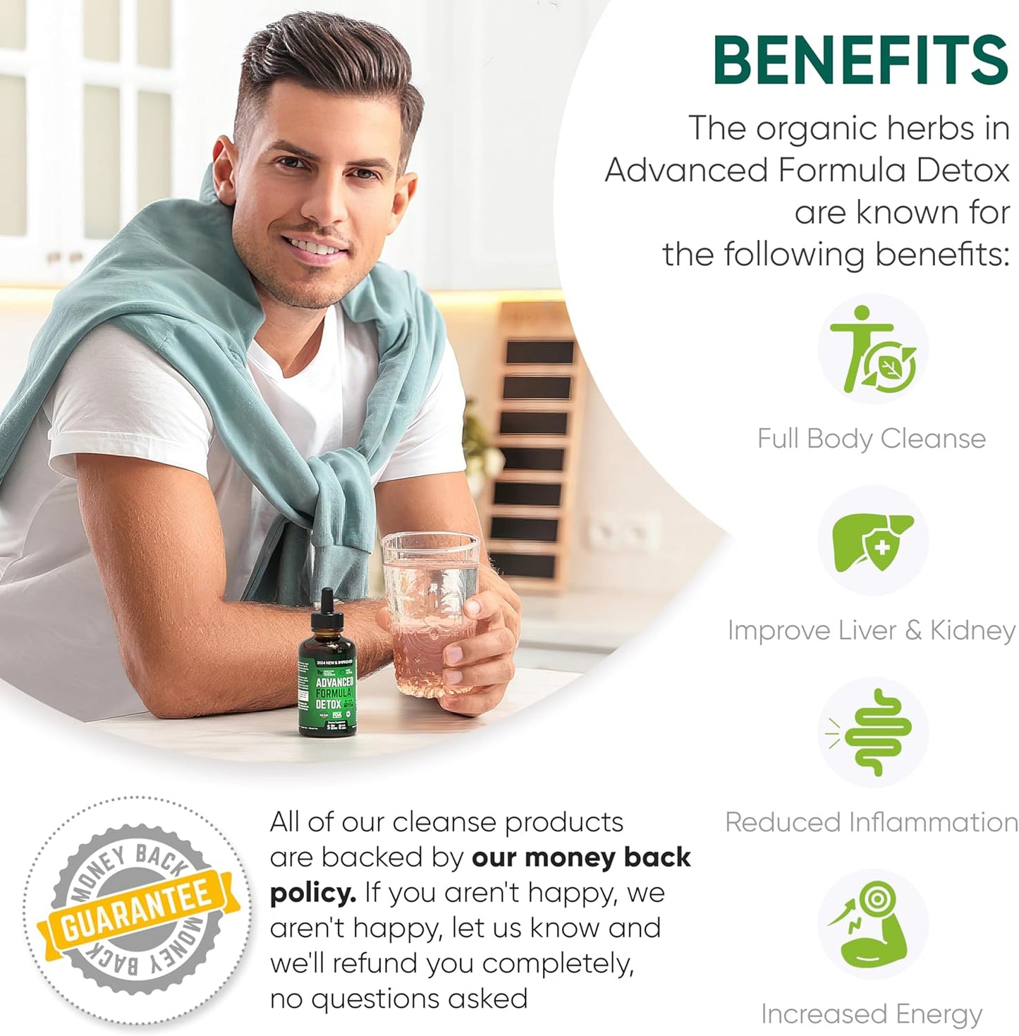 Salutem Vita™ Liquid Detox - Advanced Formula for Total Body Cleanse - Rejuvenating Dietary Supplement - 2 Fl Oz - 20 Servings
