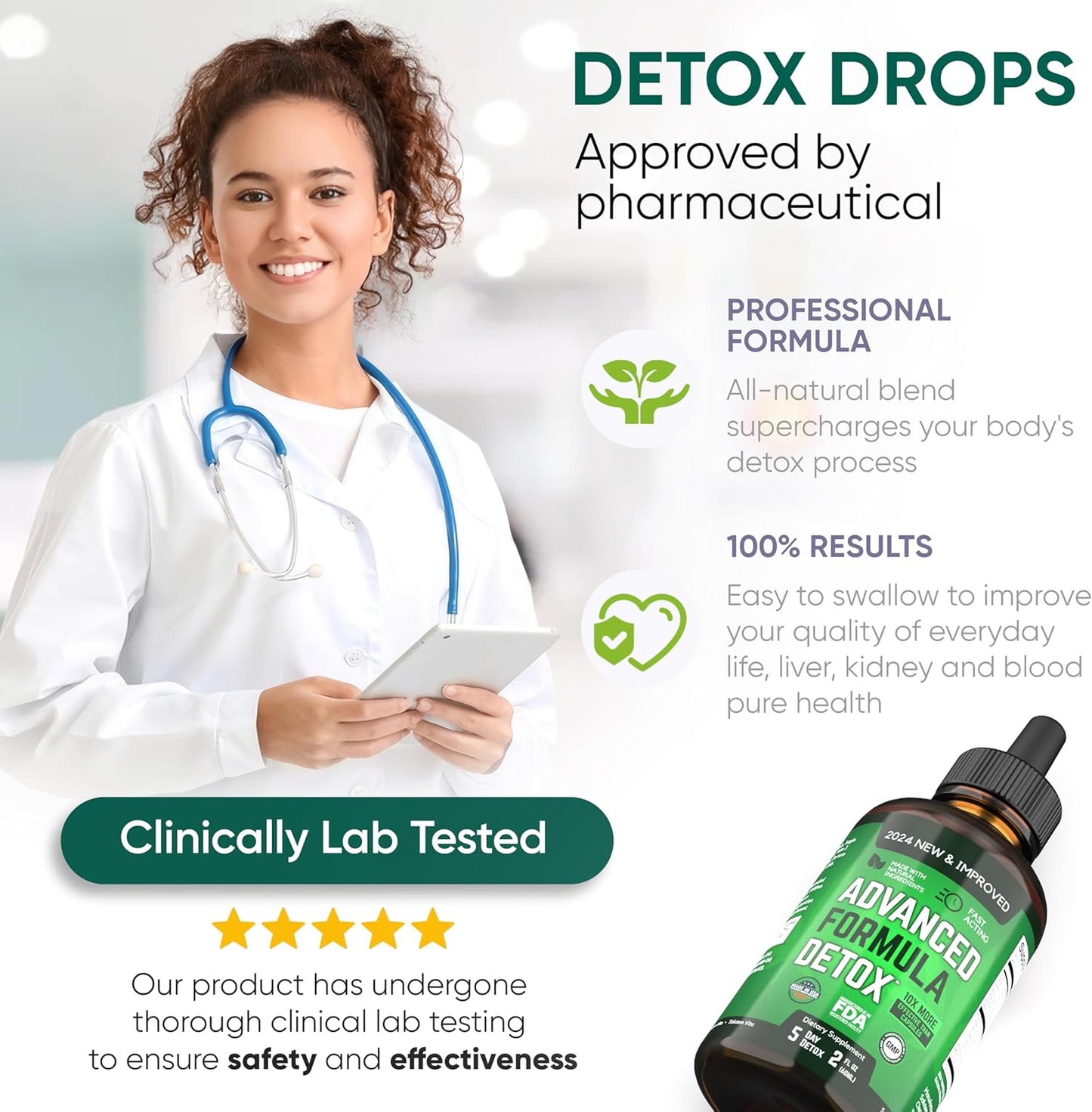 Salutem Vita™ Liquid Detox - Advanced Formula for Total Body Cleanse - Rejuvenating Dietary Supplement - 2 Fl Oz - 20 Servings