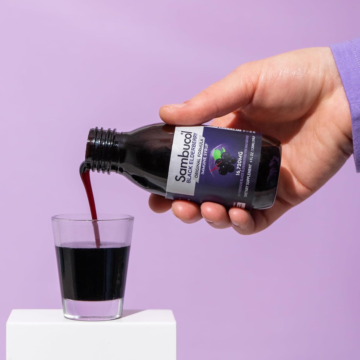 Sambucol Black Elderberry Syrup - Immune Support Liquid with High Antioxidants for Kids and Adults - Original Formula, 4 Fl Oz, Pack of 2
