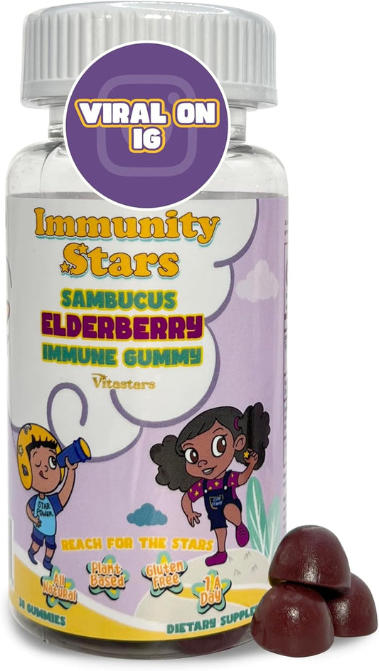 Sambucus Elderberry Gummies with Vitamin C and Zinc for Immune Support, 30 Delicious Gummies for Kids and Adults