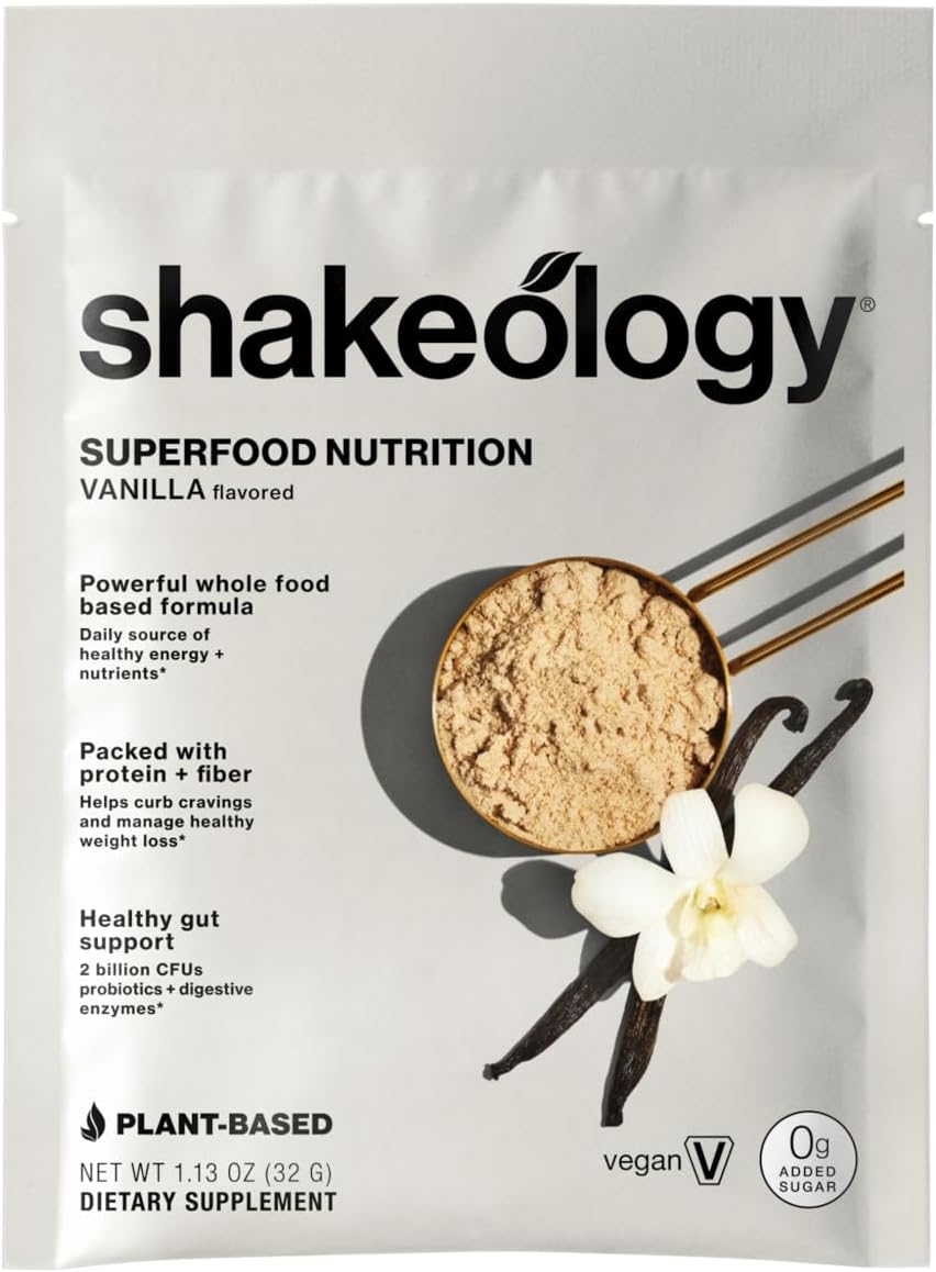 Sampler Pack: Shakeology Vegan & Whey Protein Powder with Supergreens, Probiotics, Adaptogens - 16g Protein per Serving