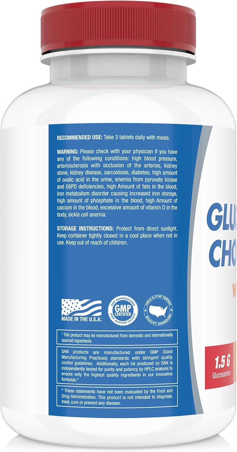 SAN Nutrition Glucosamine Chondroitin with MSM Complex - Natural Joint Support Formula, 60 Servings