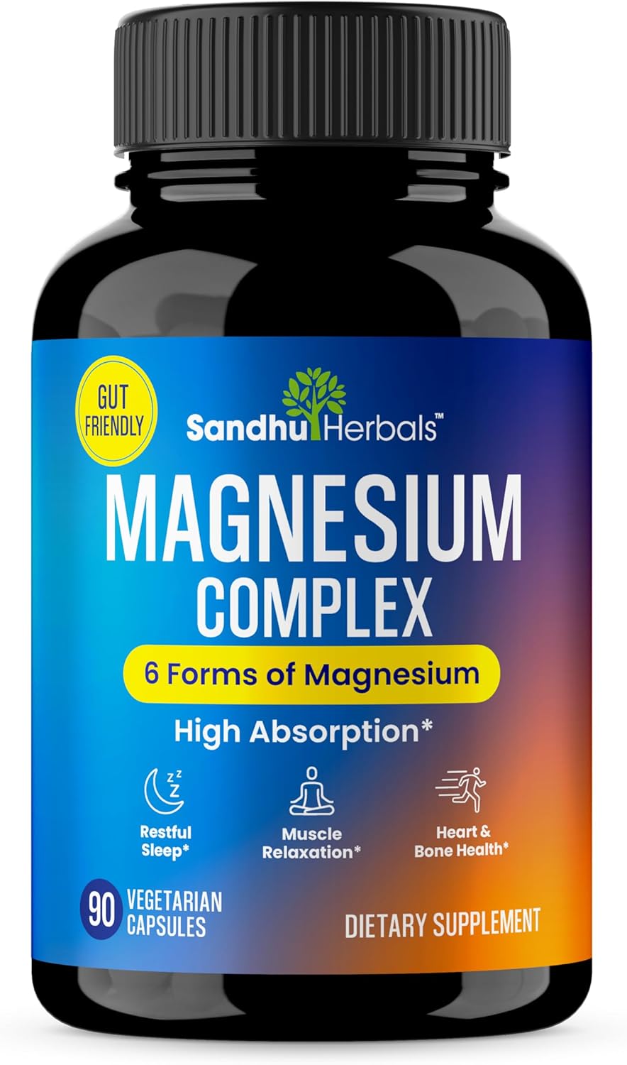 Sandhu Herbals Zinc & Magnesium 6-in-1 Complex Supplement Combo - Immune, Sleep, Heart, Bone Health Support