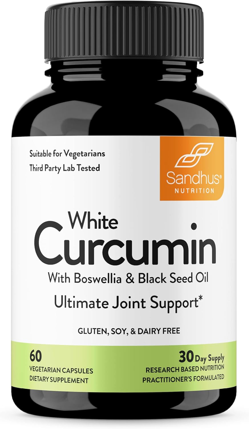 Sandhu's White Curcumin 60 Capsules with Boswellia and Black Seed Oil