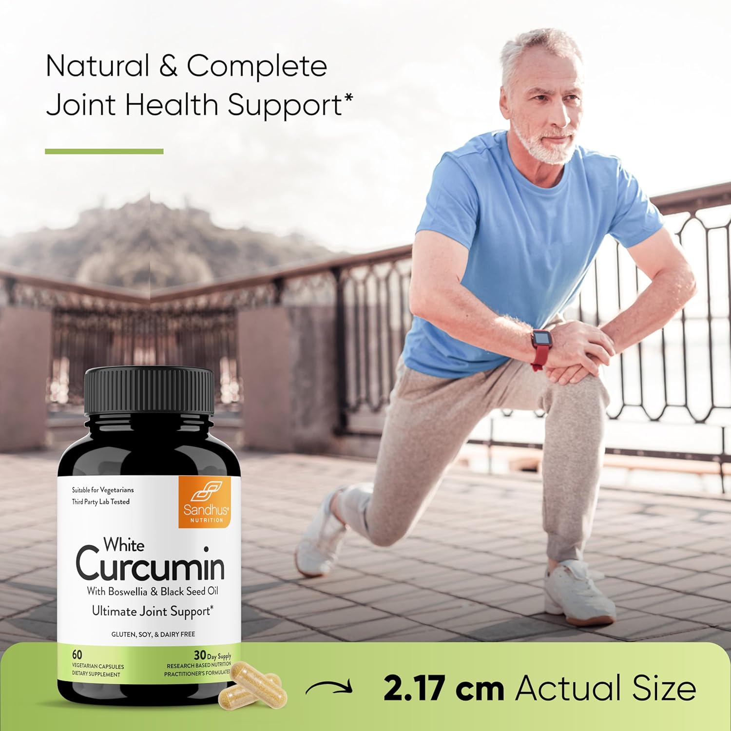 Sandhu's White Curcumin 60 Capsules with Boswellia and Black Seed Oil