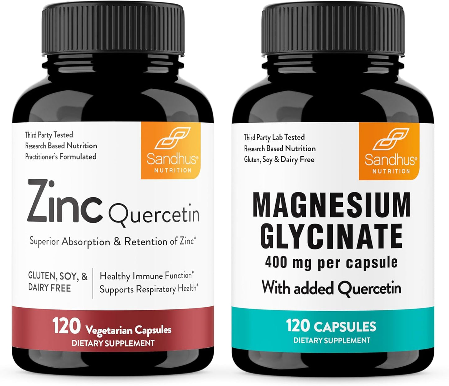 Sandhu's Zinc Quercetin & Magnesium Glycinate Complex Capsules | Promotes Immune, Muscle, Bone Health & Sleep Quality