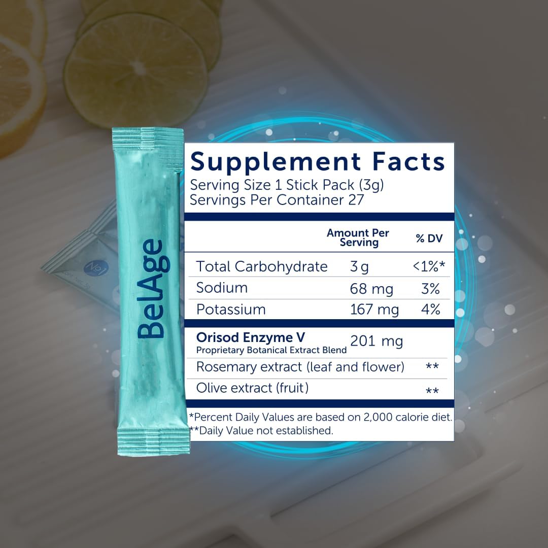 Sanki Global Belage Postbiotic Powder for Enhanced Sports Performance and Energy - Natural Flavored, Gluten Free - 2.86 oz, 27 Sticks (Lemon Lime)