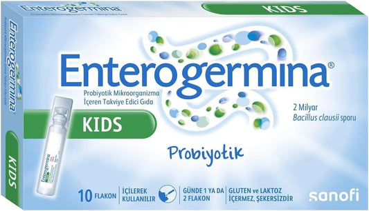 Sanofi Enterogermina KIDS Probiotic Vials - Bacillus Clausii 2 Billion CFU/5mL for Children (10 Count)