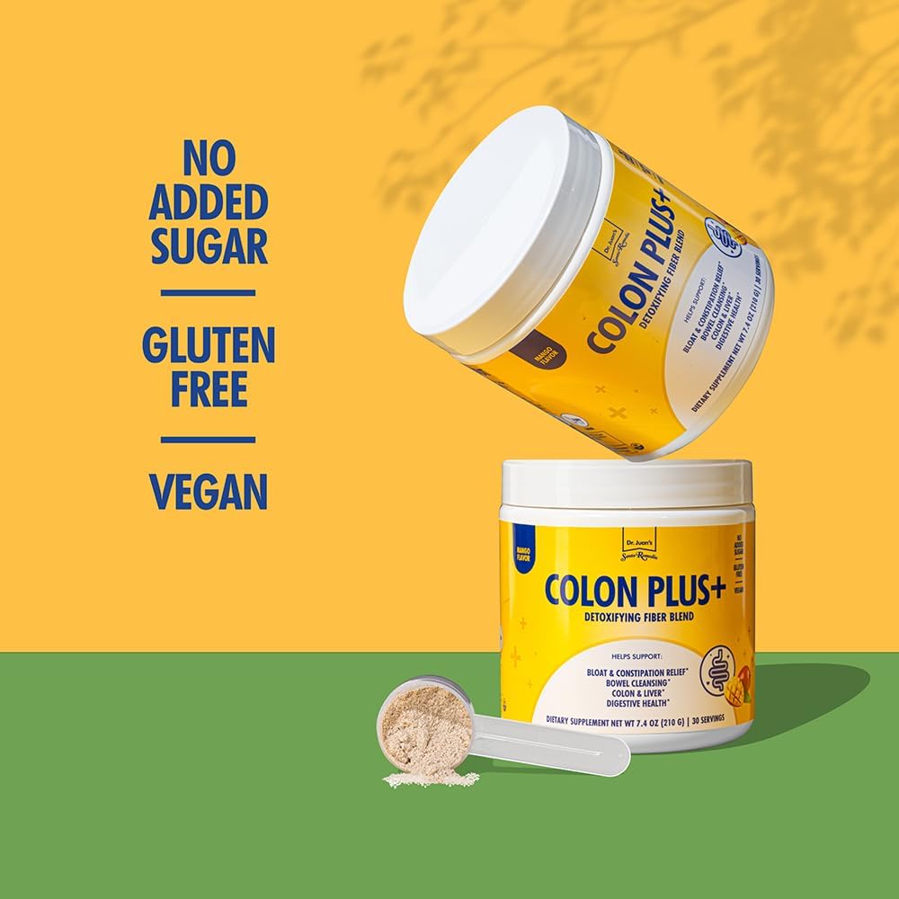 Santo Remedio Colon Plus: Mango Flavored Colon Cleanser with Psyllium Husk Fiber and Probiotics - 30 Servings