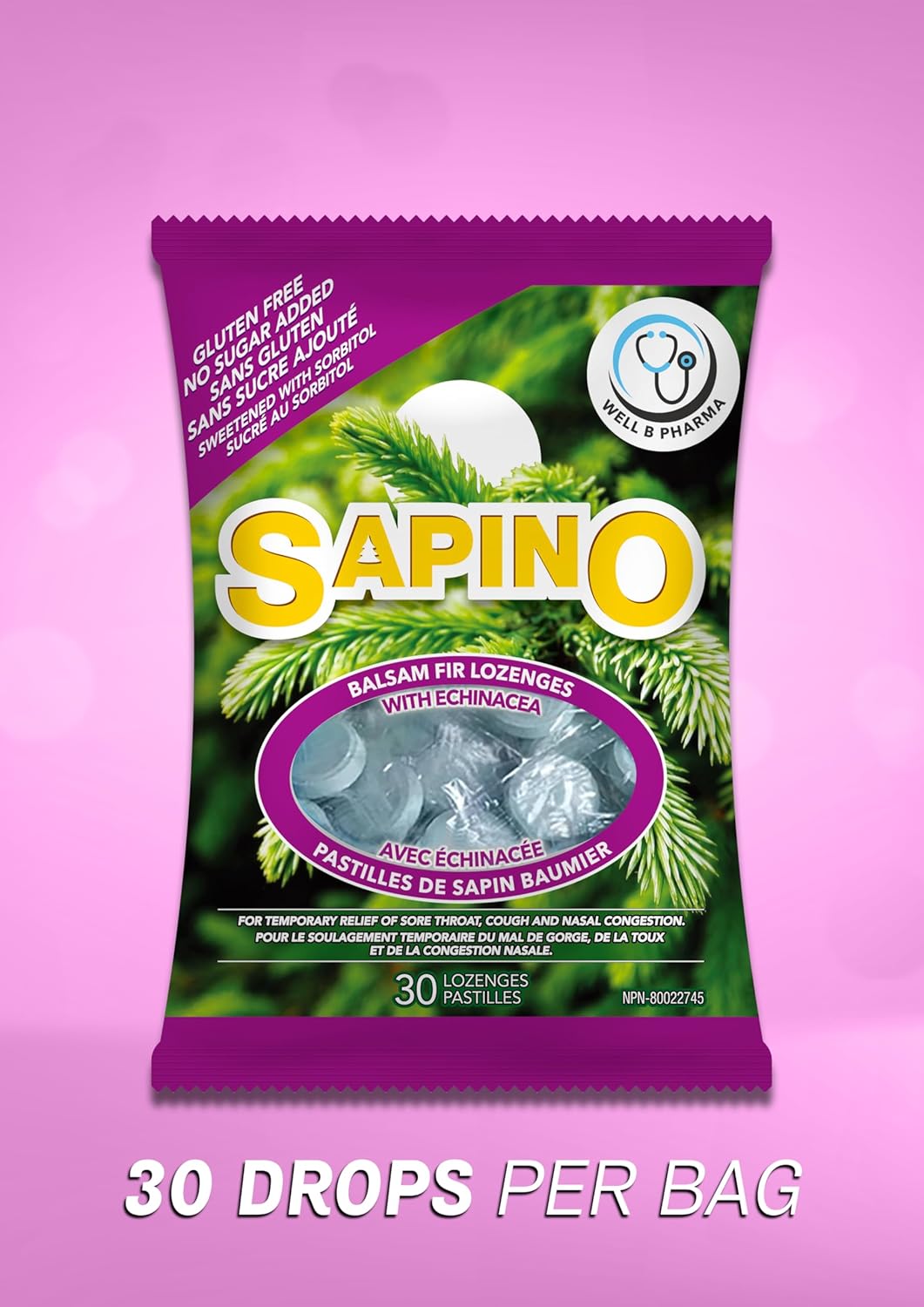 Sapino Balsam Fir Lozenges with Echinacea for Immune Support