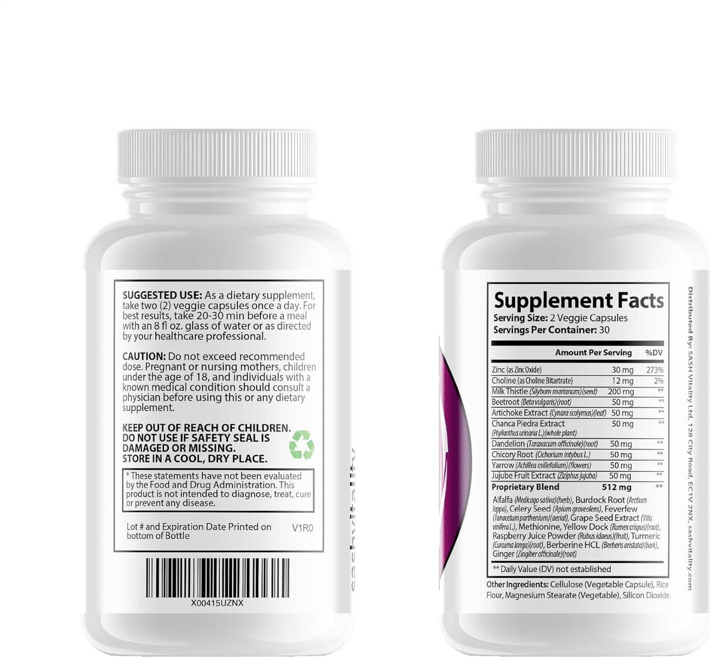 SASH Vitality Liver Health Supplement - Natural Support for Liver Function and Detoxification