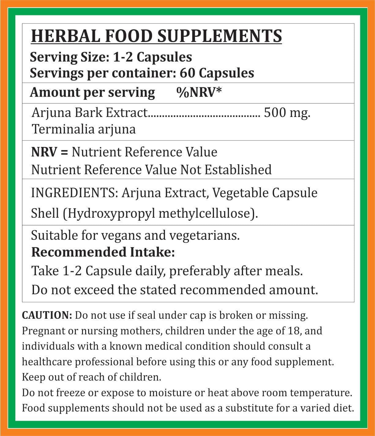 Satya Naturals Arjuna Forte Capsules 500 mg - Ayurvedic Herbal Supplement for Men and Women - 60 Veg Capsules (1 Bottle)